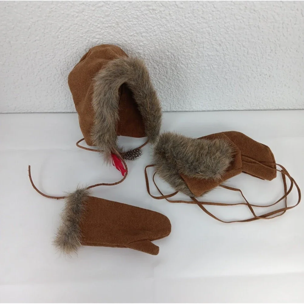 American Girl Kaya Winter Accessory Fur Moccasin Hood & Glove Replacements